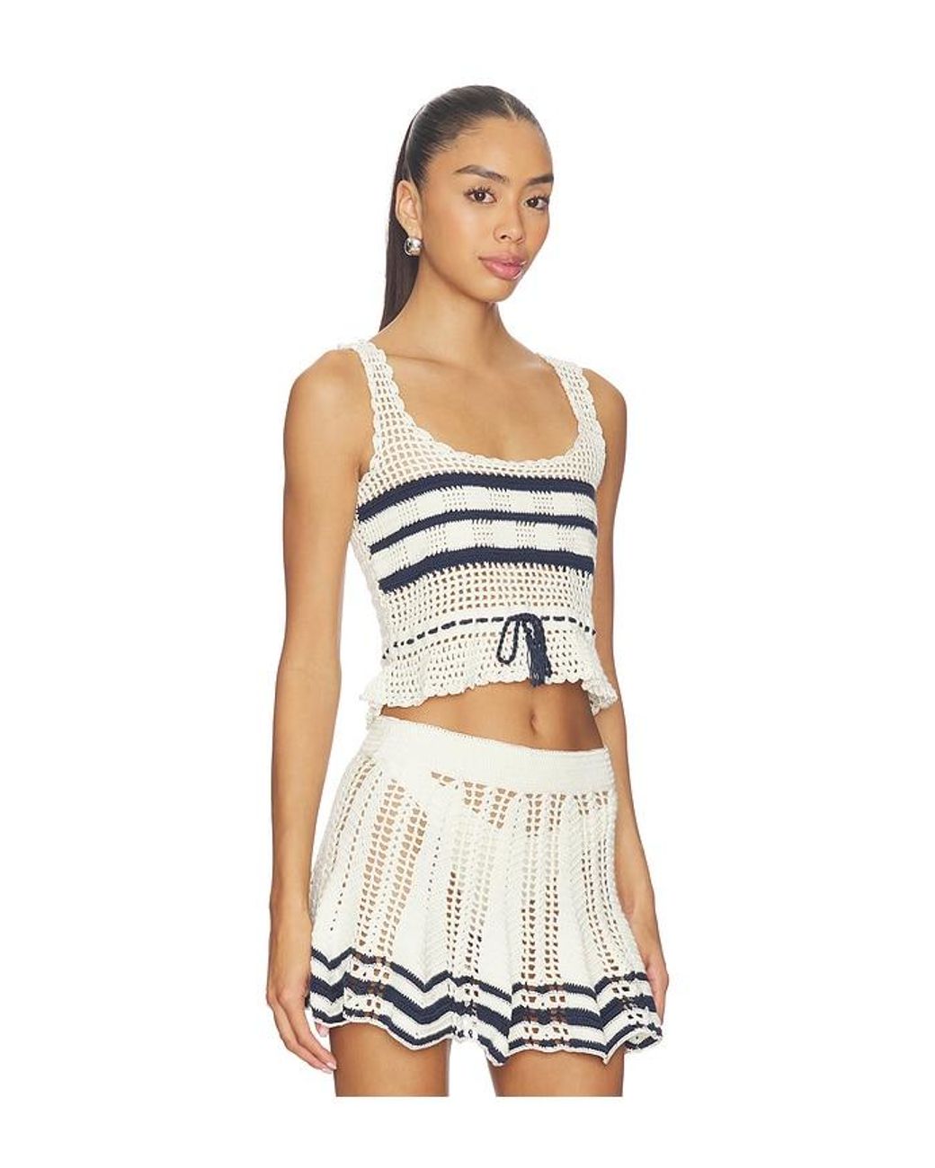 MY BEACHY SIDE White Amie Hand-Crocheted Top