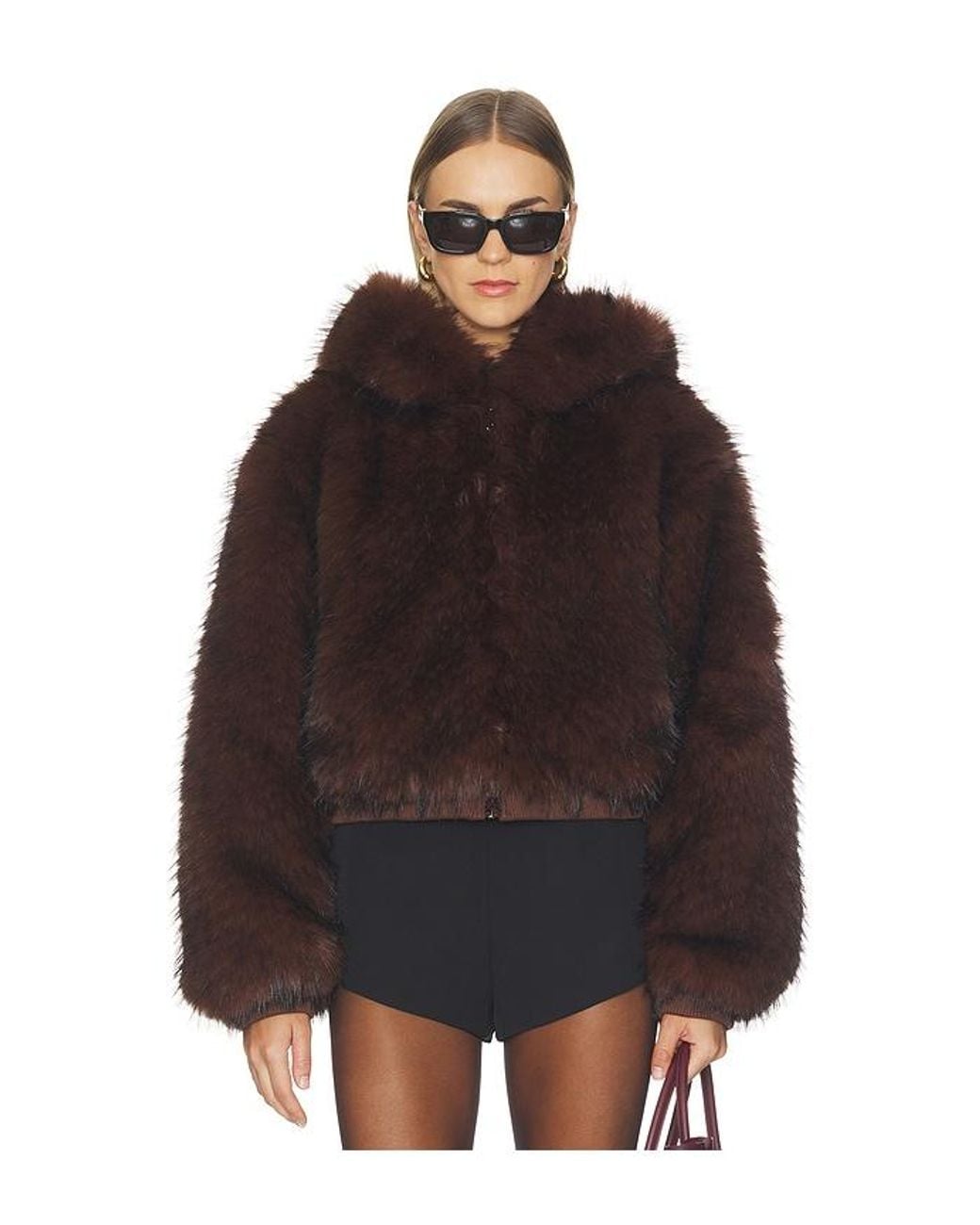 Kim Shui Black Hooded Faux Fur Jacket