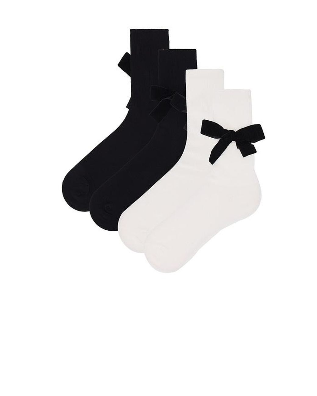 Lovers + Friends Black Jocelyn Bow Socks 2 Pack