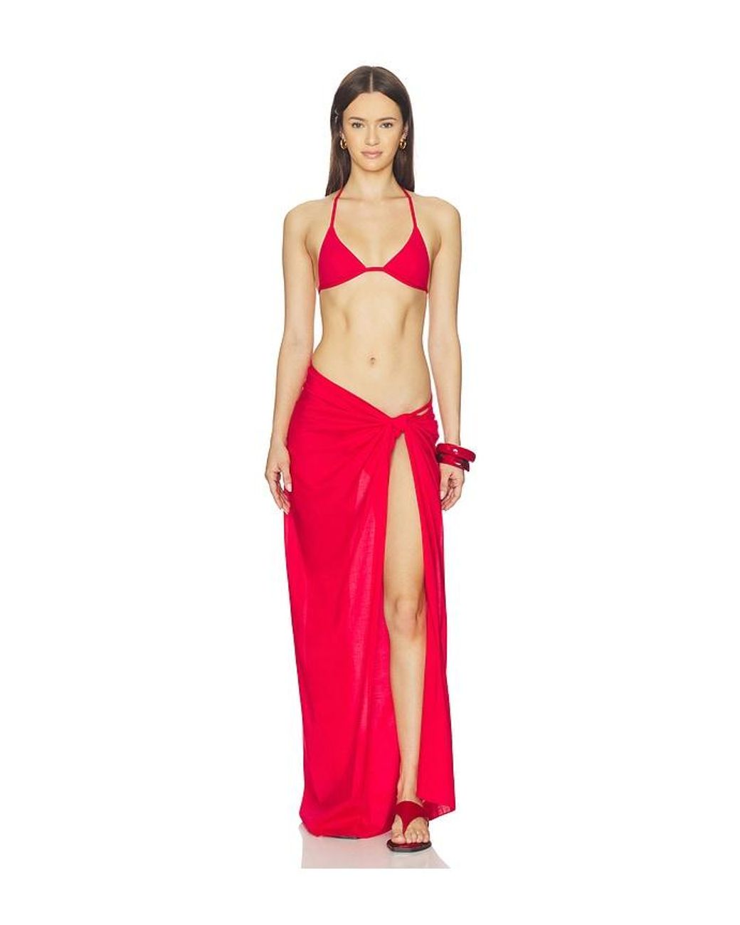 ÉTERNE Red Esme Maxi Sarong
