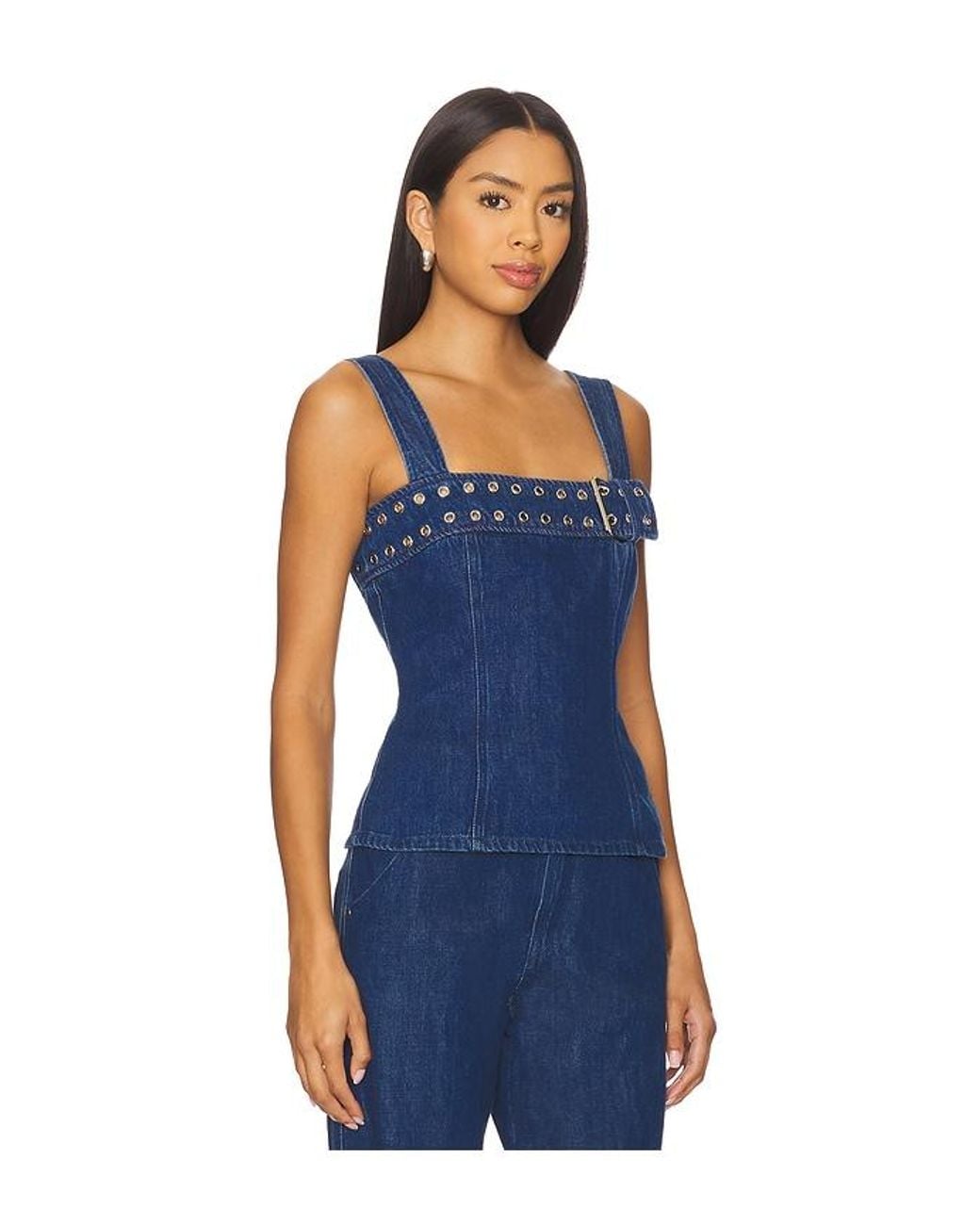 Amanda Uprichard Blue Thalia Top