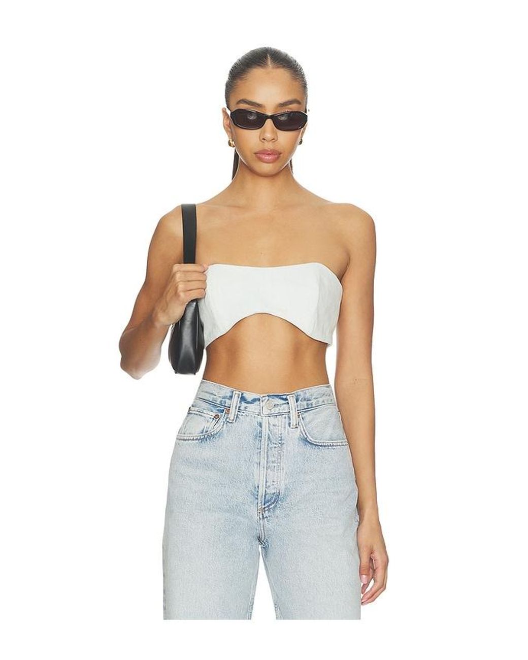 Agolde White Gwynne Tube Top