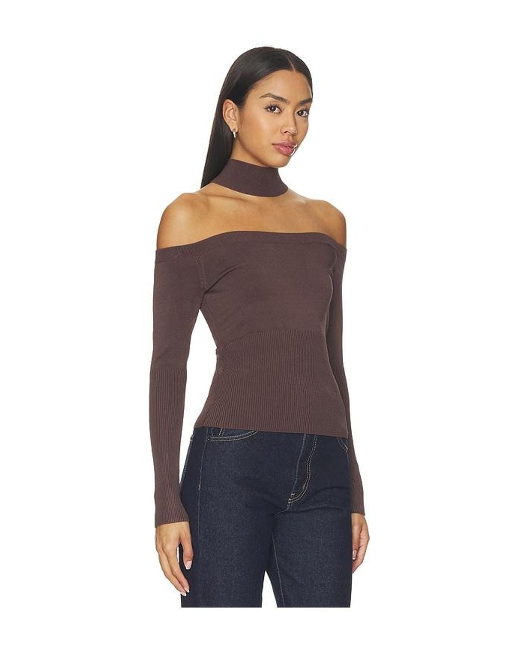 Jonathan Simkhai Purple Lila Cold Shoulder Top