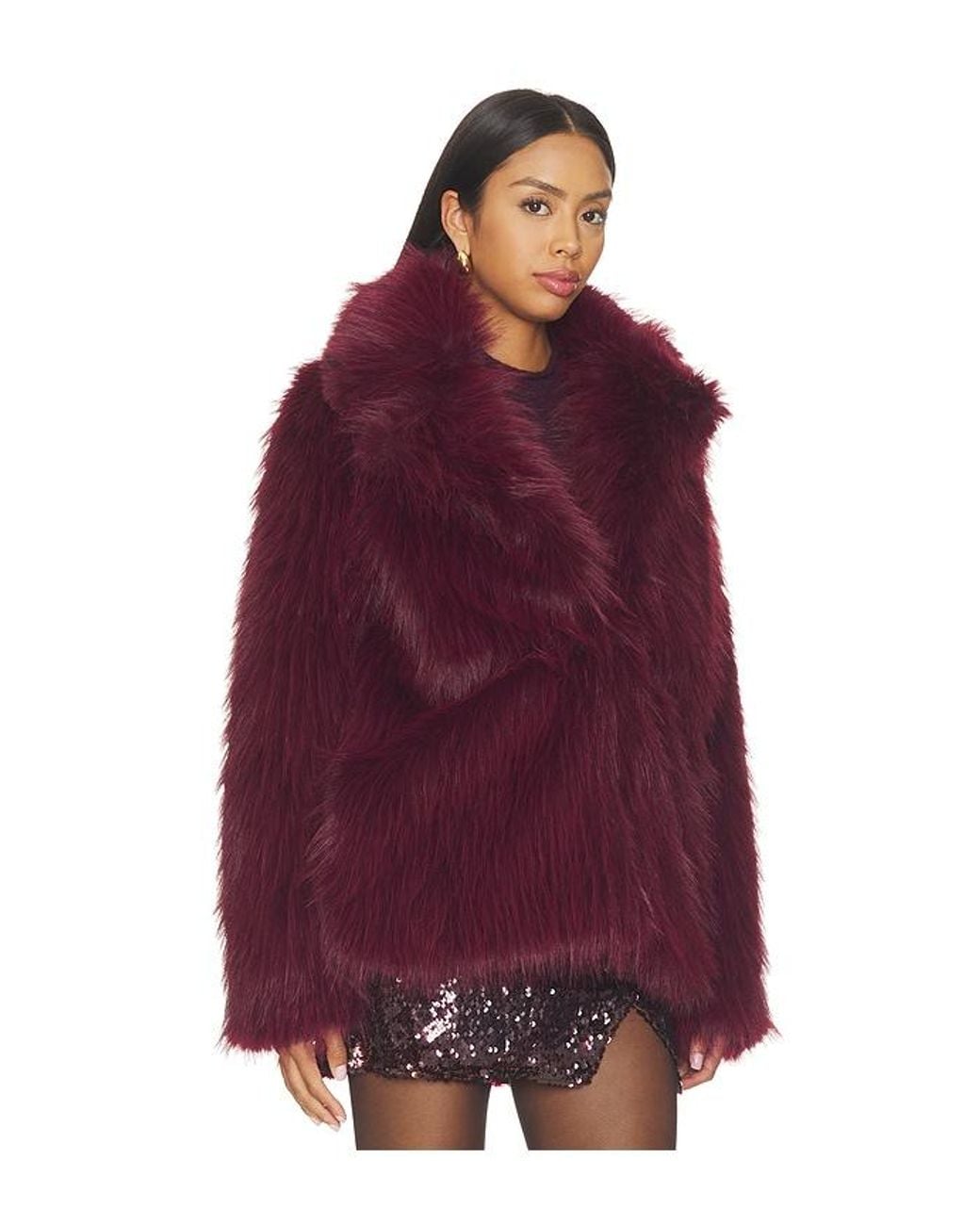 Show Me Your Mumu Purple Salt Lake Faux Fur Coat