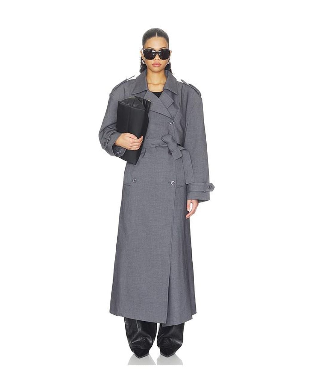 MOTHER OF ALL Blue Brooklyn Long Trench Coat