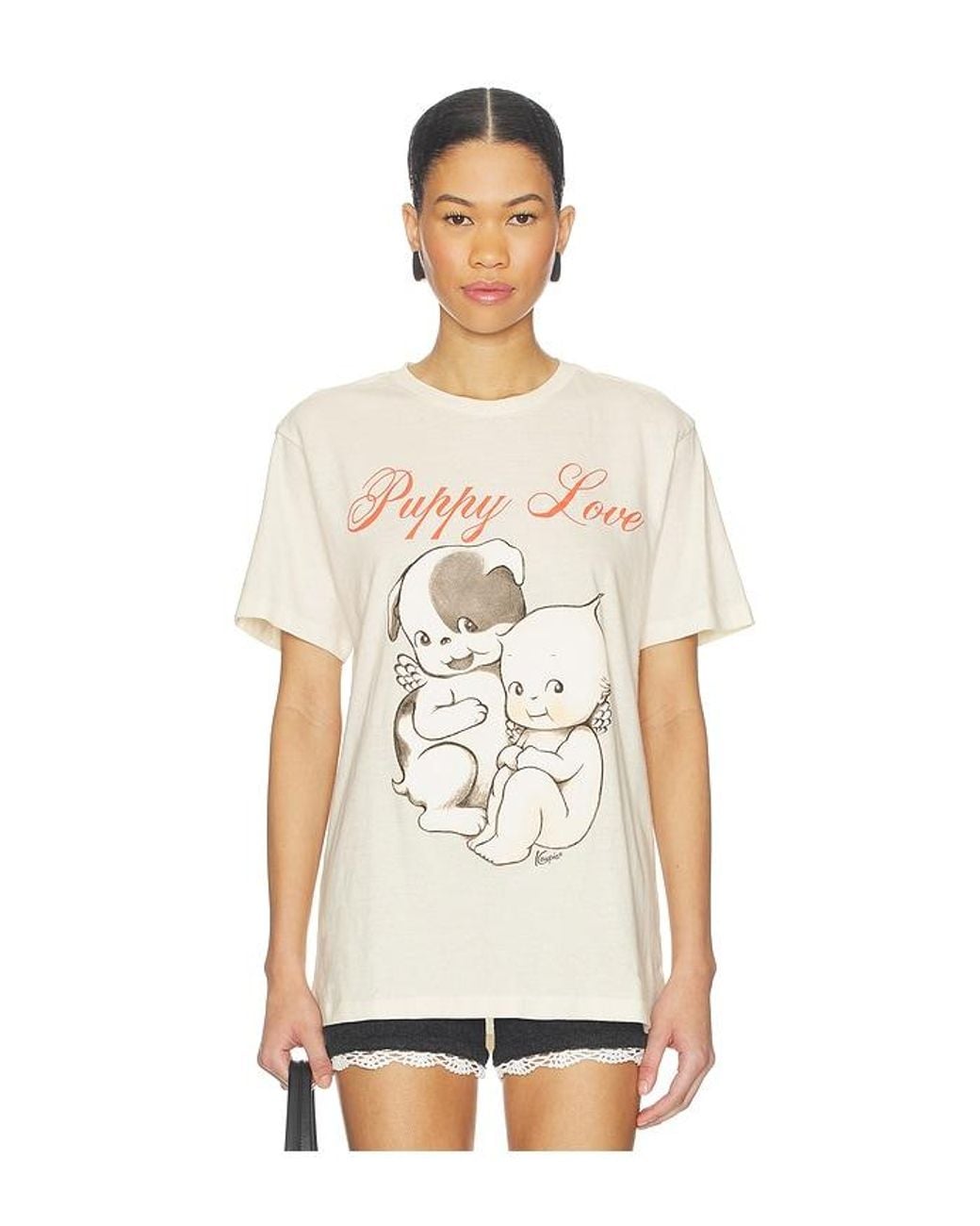 The Forecast Agency White Kewpie Puppy Love Tee for men