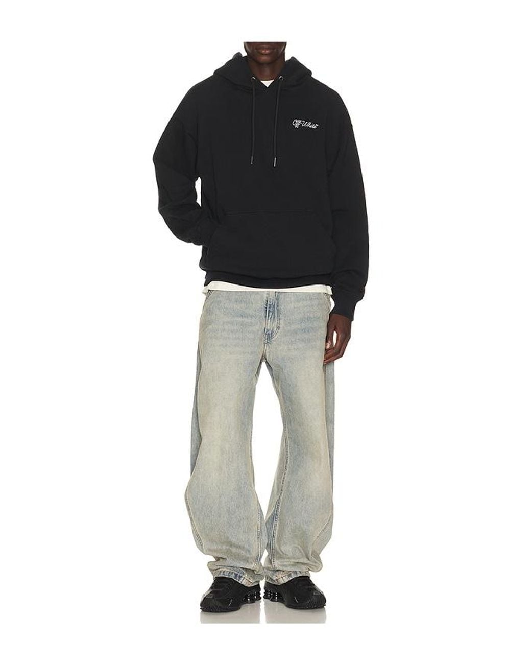 Off-White c/o Virgil Abloh Black Script Logo Skate Hoodie for men