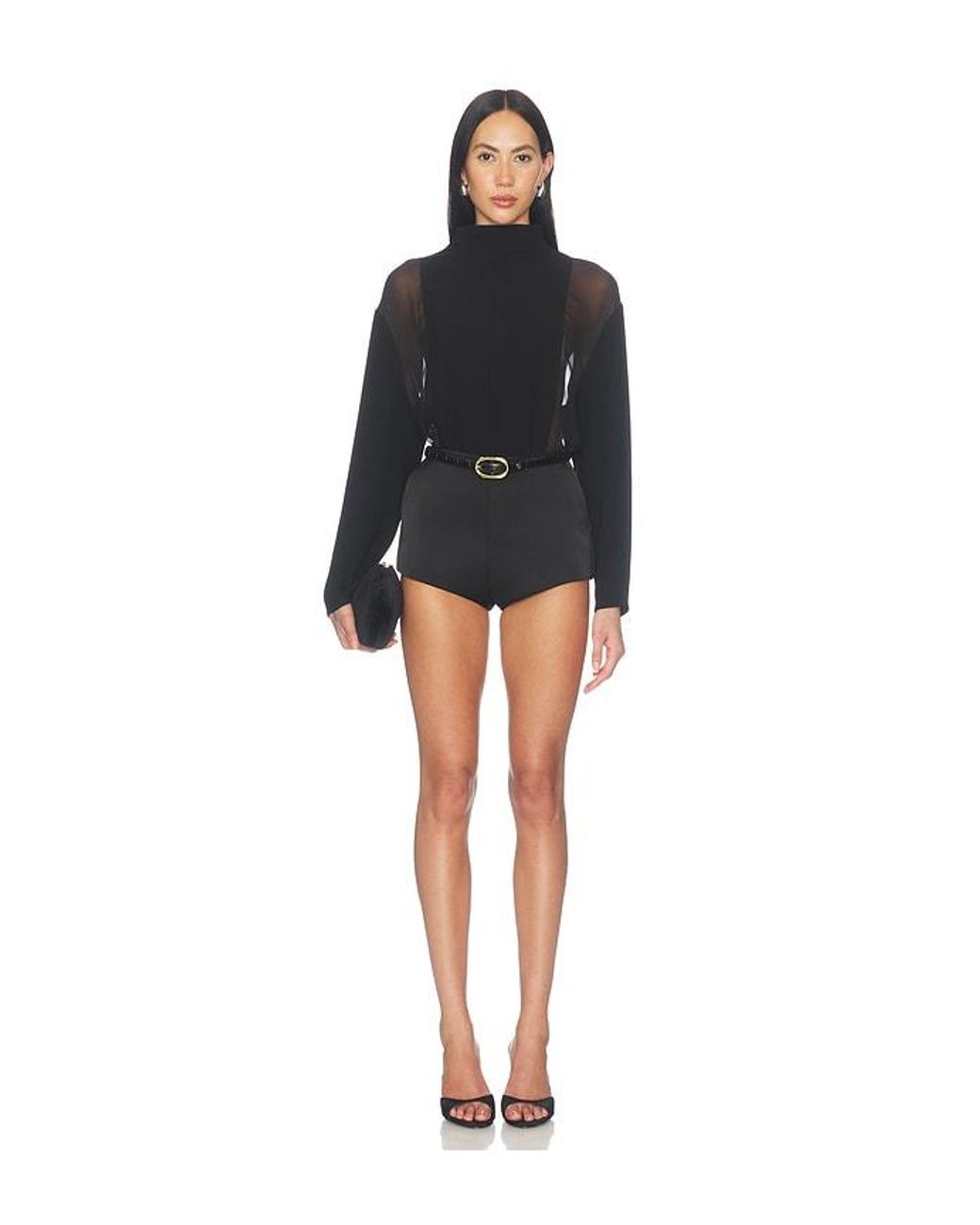 Sans Faff Black Mockneck Silkshirt