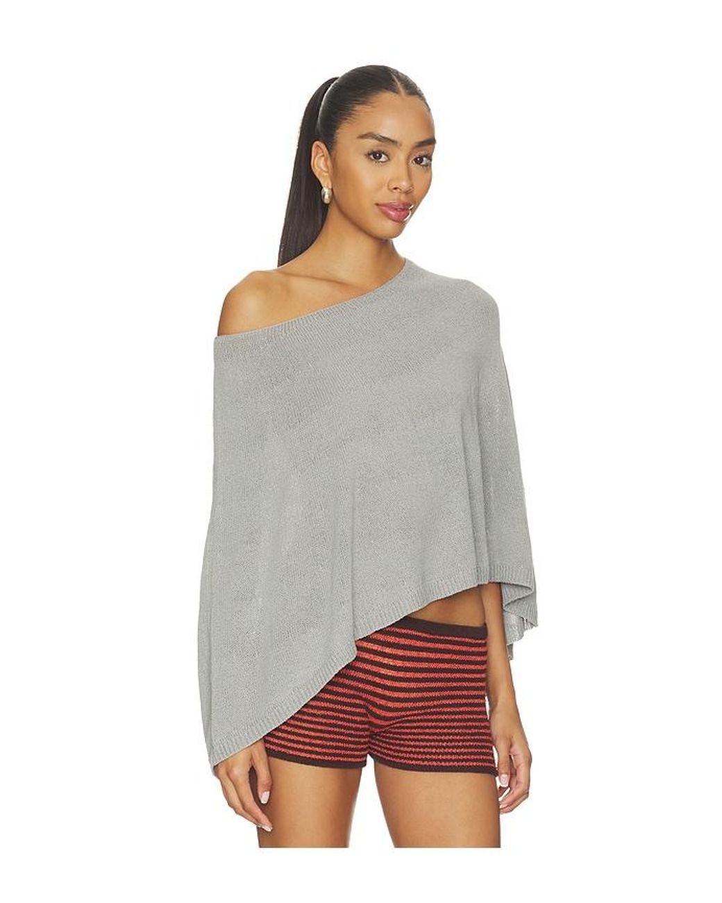 SNDY'S Gray X Revolve Misty Knit Poncho