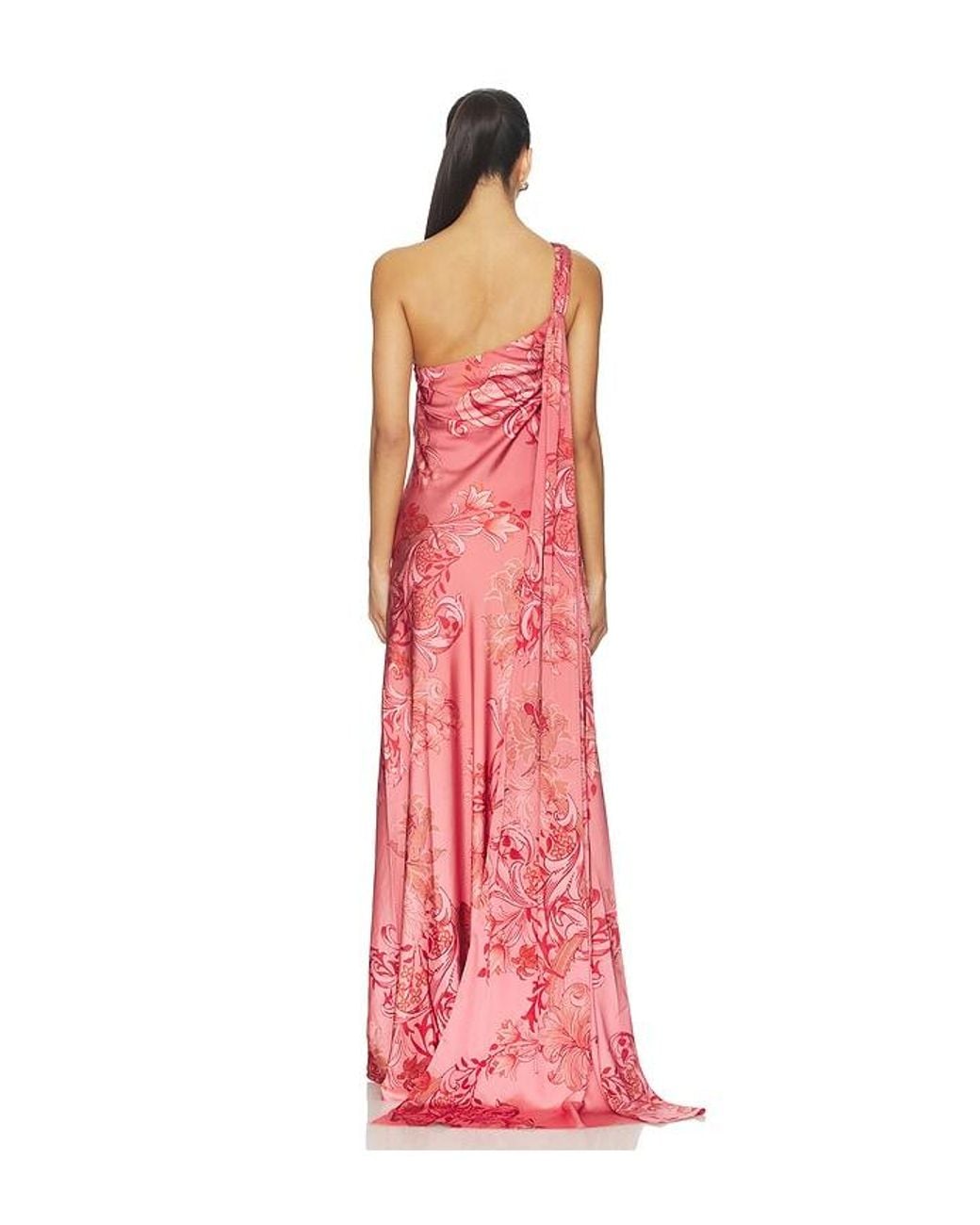 Hemant & Nandita Red One Shoulder Sash Dress