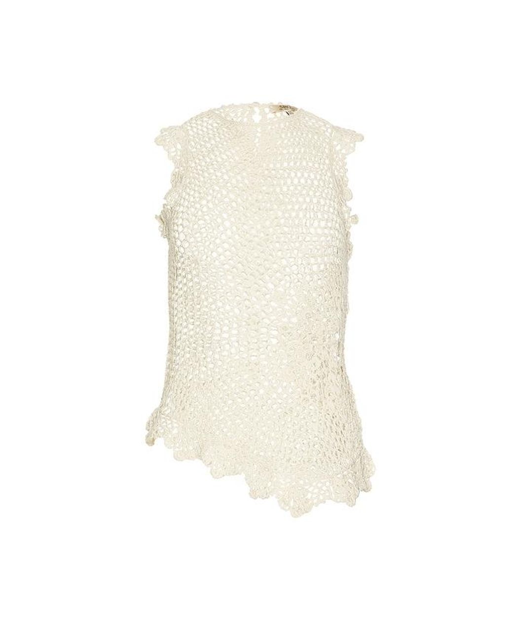 SRG Blue Camdin Hand Crochet Asymmetric Top