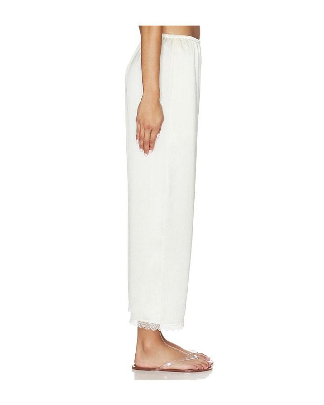 Leset White Barb Lace Crop Pant