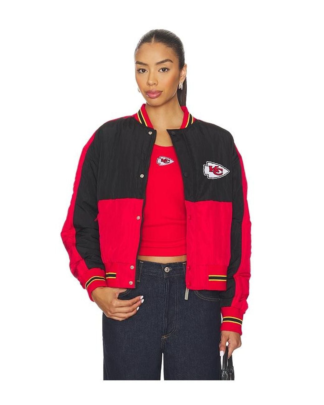 Terez Red X Revolve Chiefs Crop Bomber