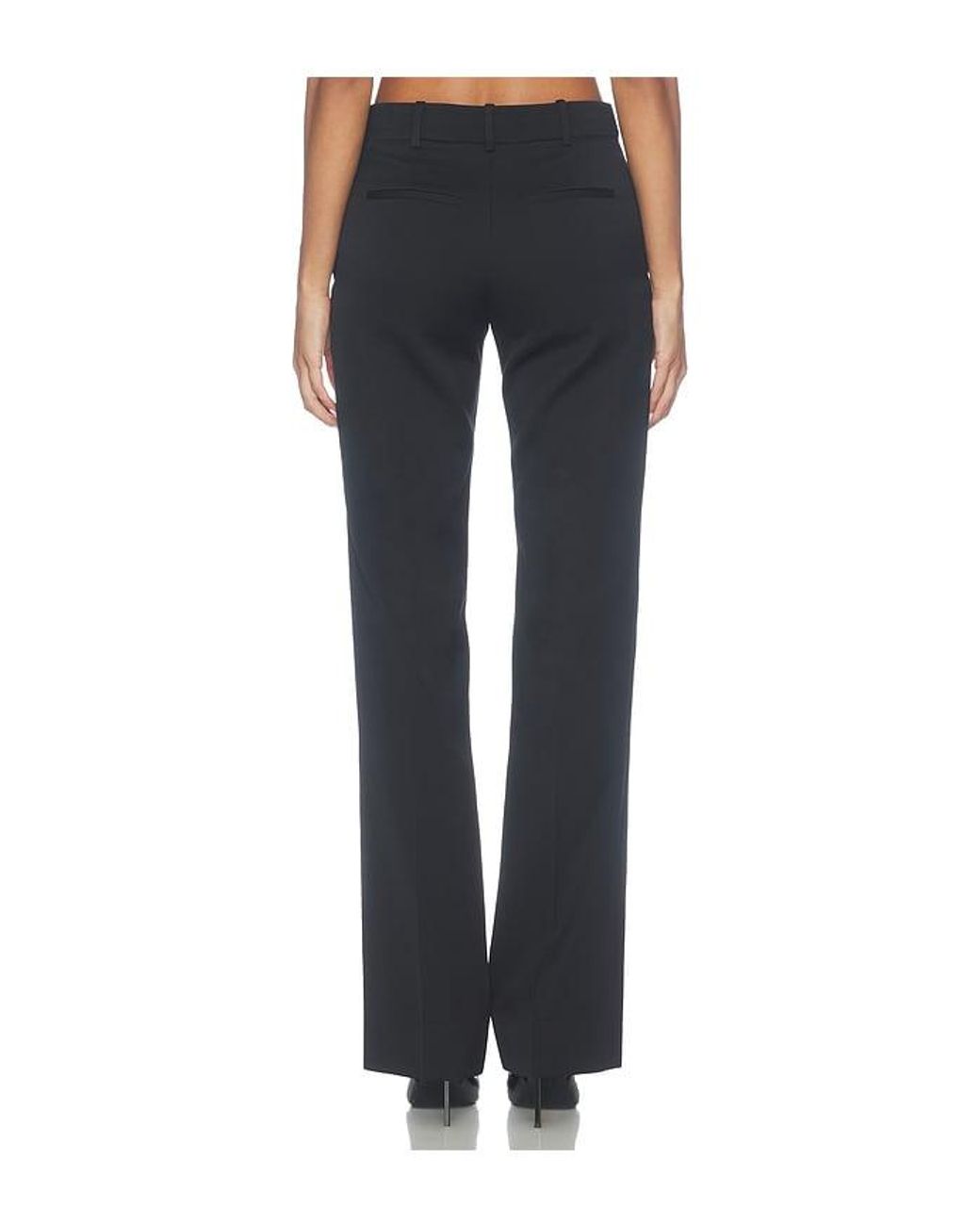 Balmain Blue Low Waist Satin Wool Pant