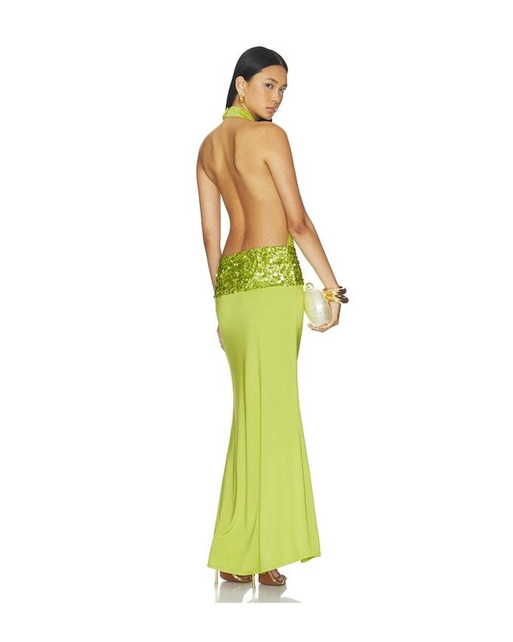 LOBA Yellow Marea Backless Gown