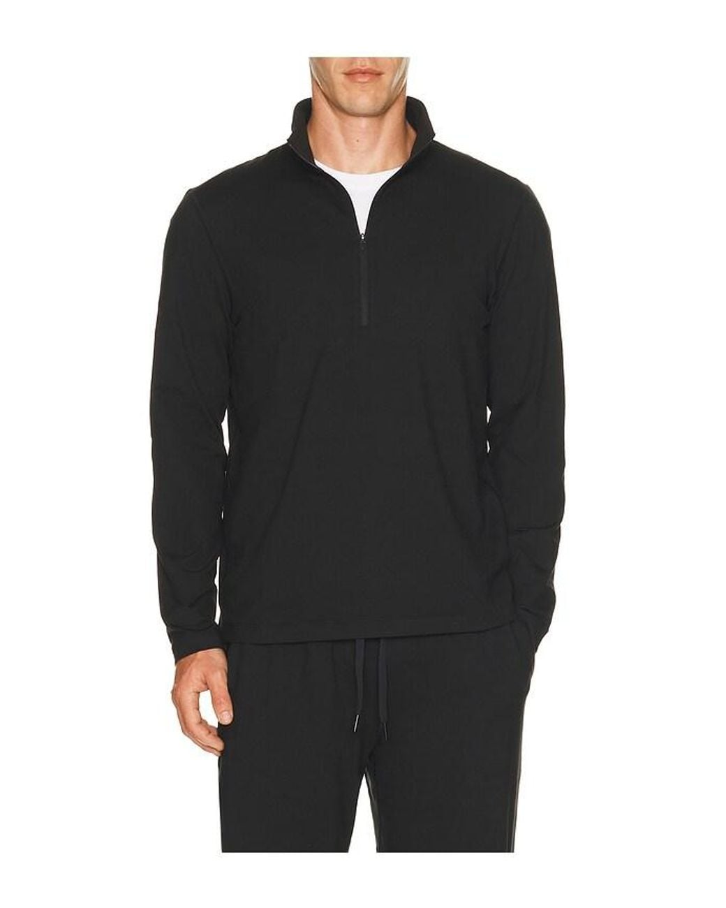 lululemon athletica Black Soft Jersey Half Zip Sweater for men