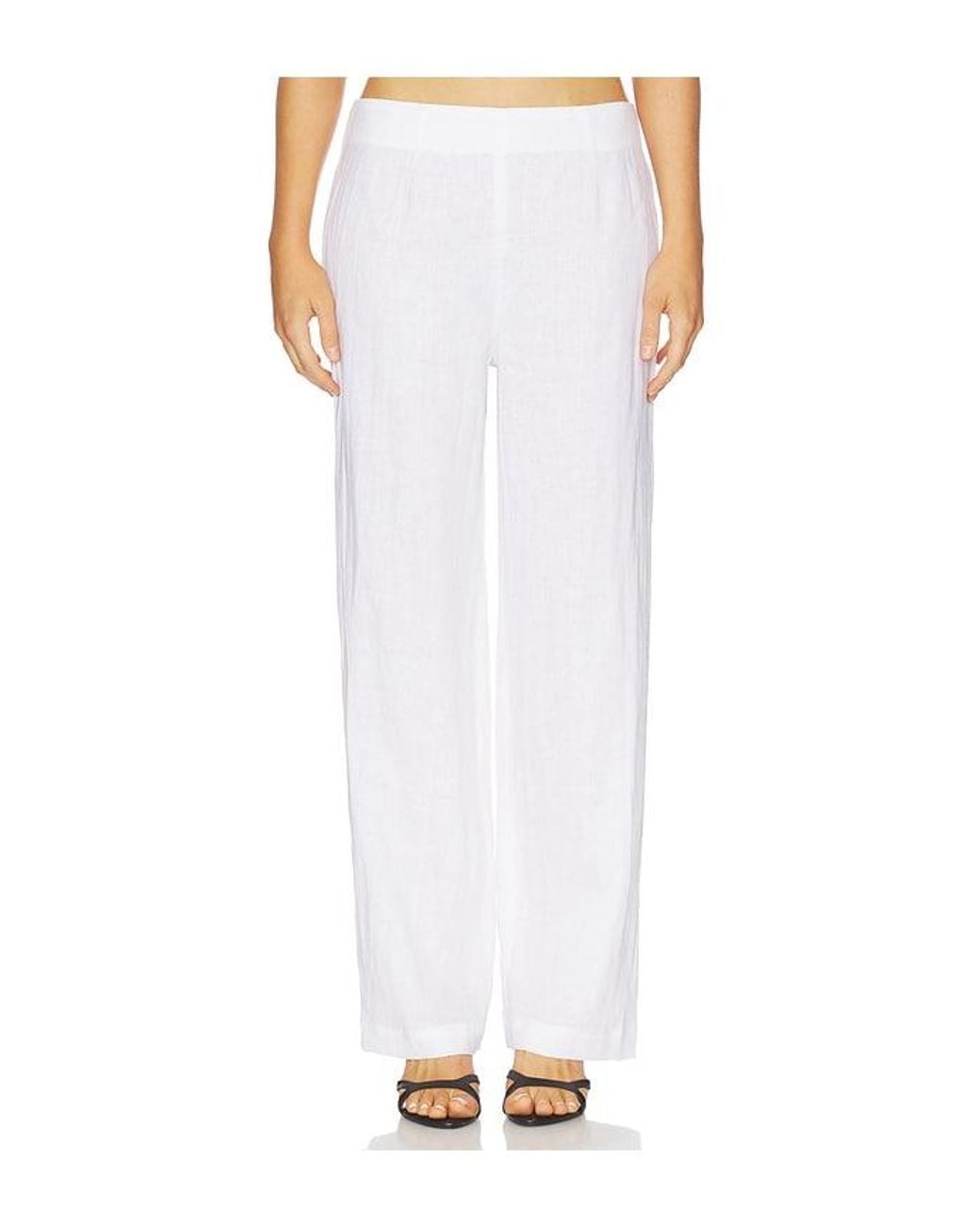 AEXAE White Linen Flat Pant