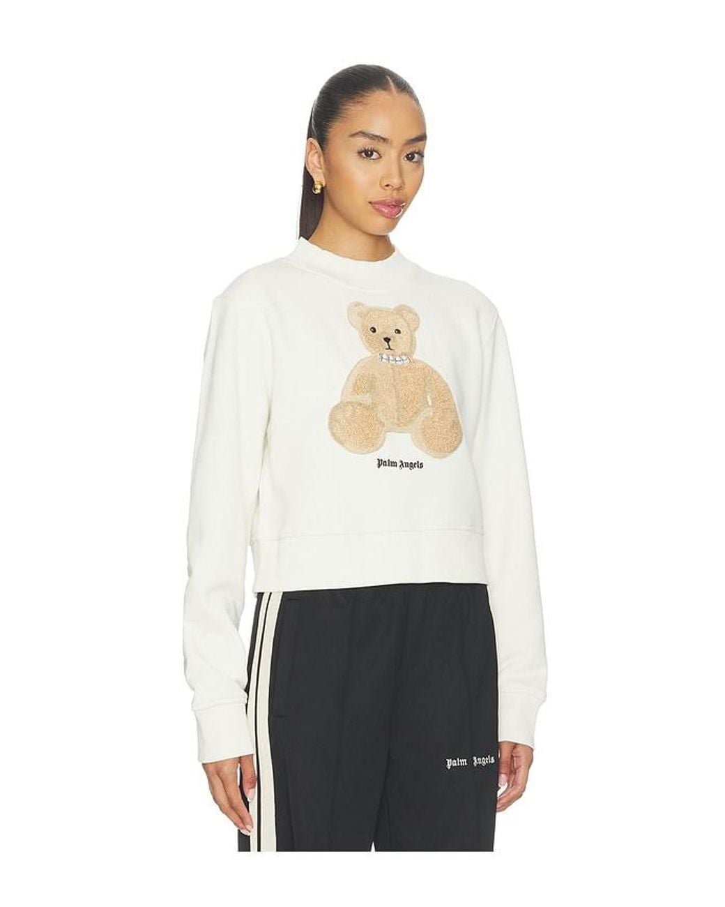 Palm Angels White Bear Fitted Crew Sweatshirt
