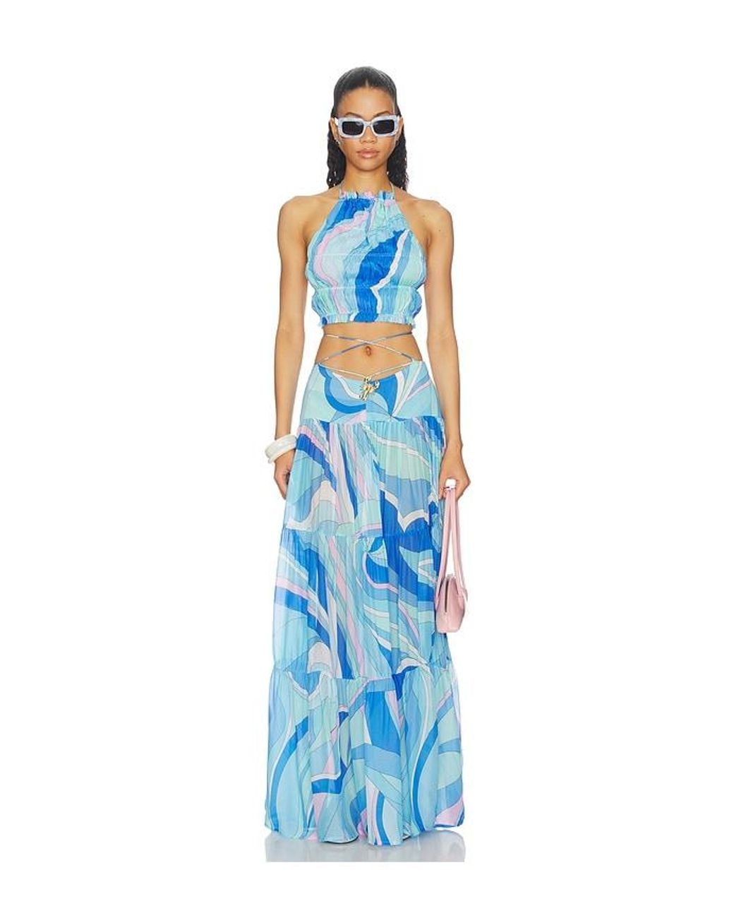 Cin Cin Blue Song Lobster Maxi Skirt