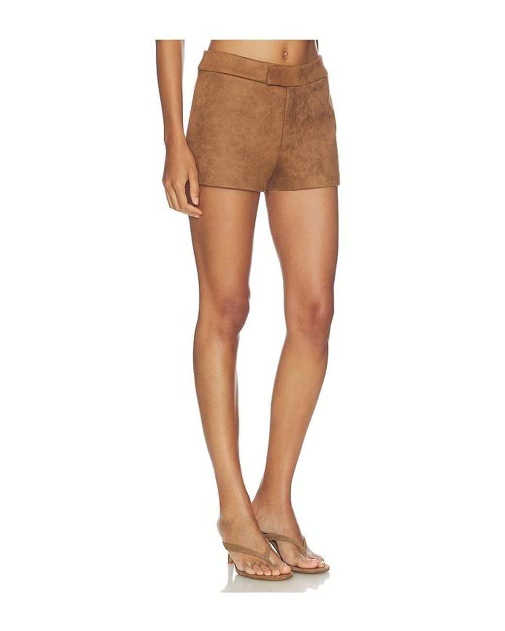 ALL THE WAYS Brown Kylli Faux Suede Short