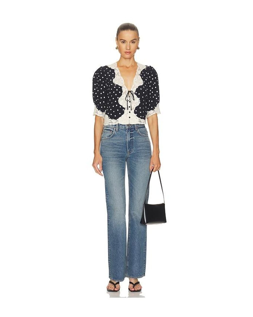 Rixo Black Ursula Top