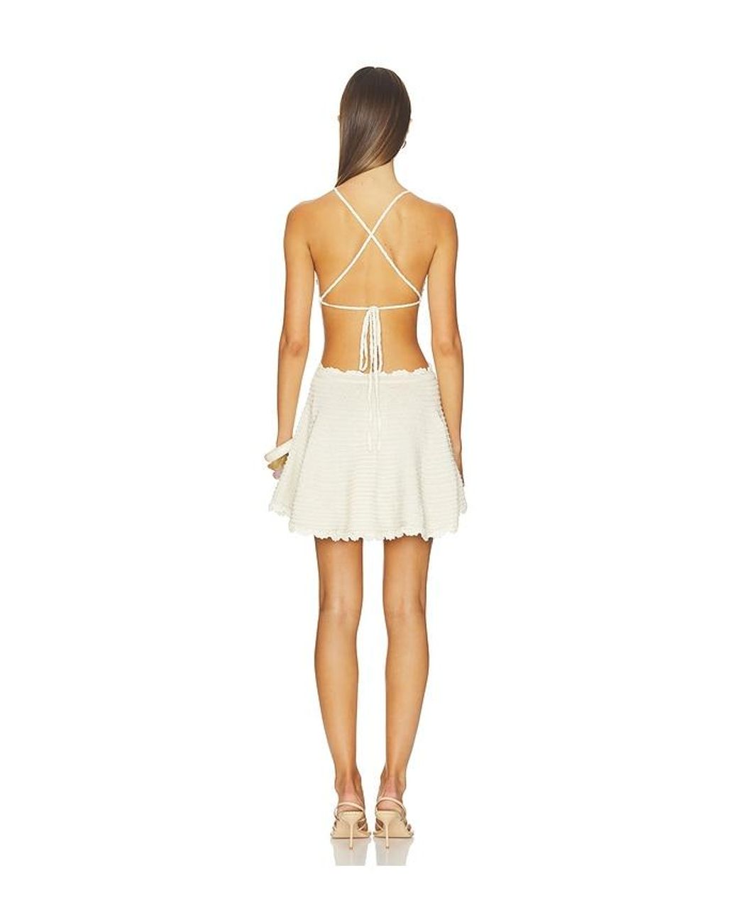 retroféte Multicolor Aisola Crochet Dress