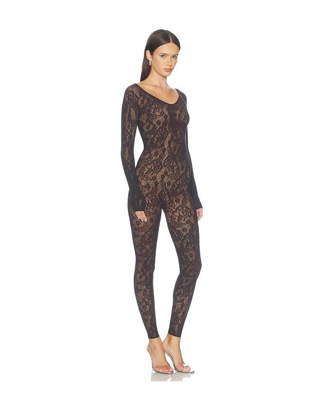 Wolford Multicolor Infinite Rose Net Jumpsuit