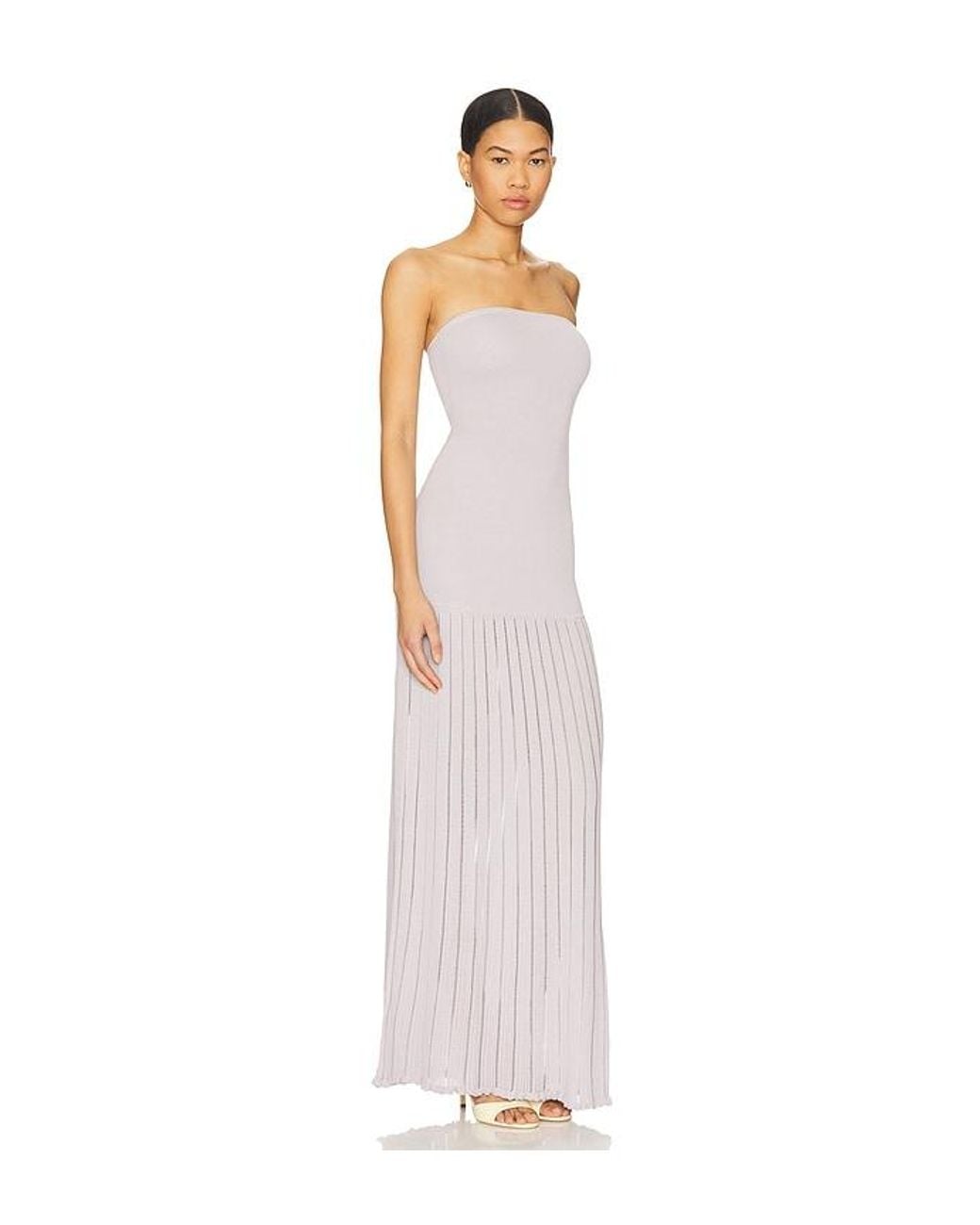 LPA White Mikayla Strapless Maxi