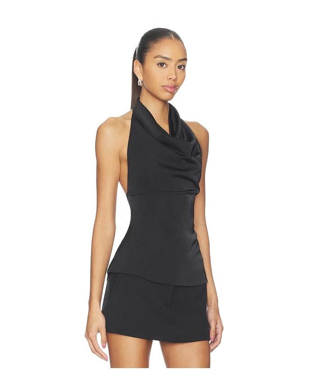 ALL THE WAYS Black Beth Halter Top
