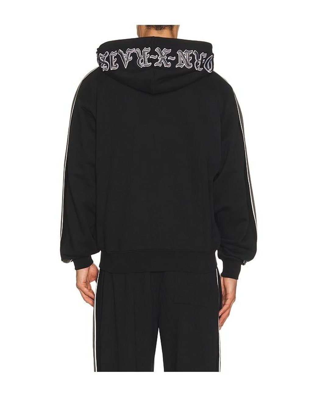 Born X Raised Black Sport Stripe Zip Up Hoodie for men