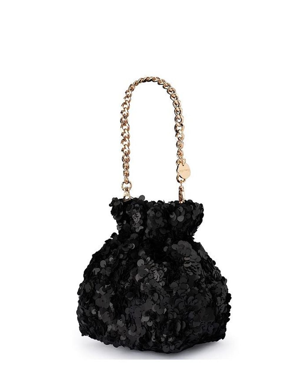 Olga Berg Black Mattie Sequin Pouch