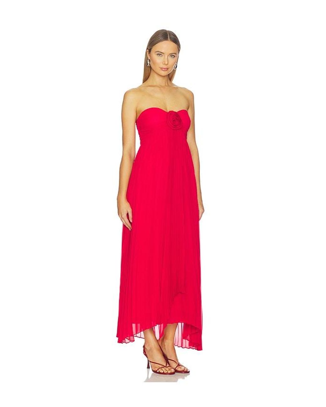 Line & Dot Red Carolyn Maxi Dress
