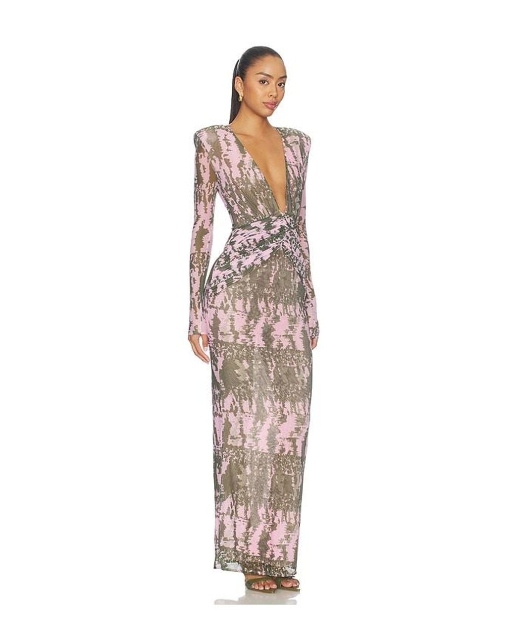 PATBO White Botanic Stripe Long Dress