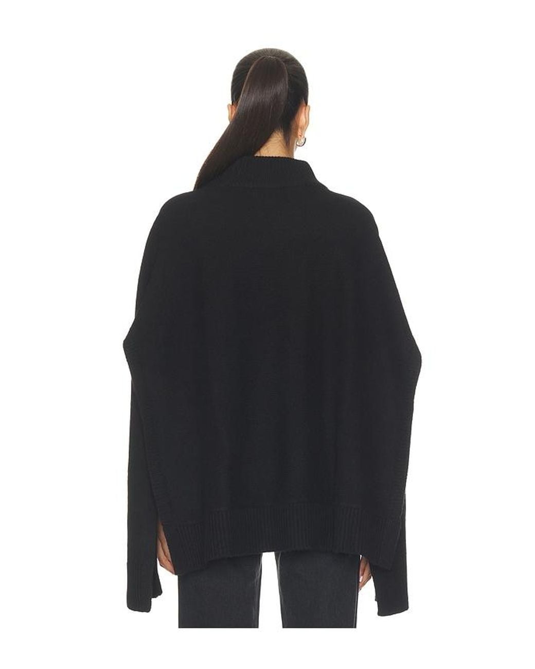 Source Unknown Black Noa Wool Cape Sweater