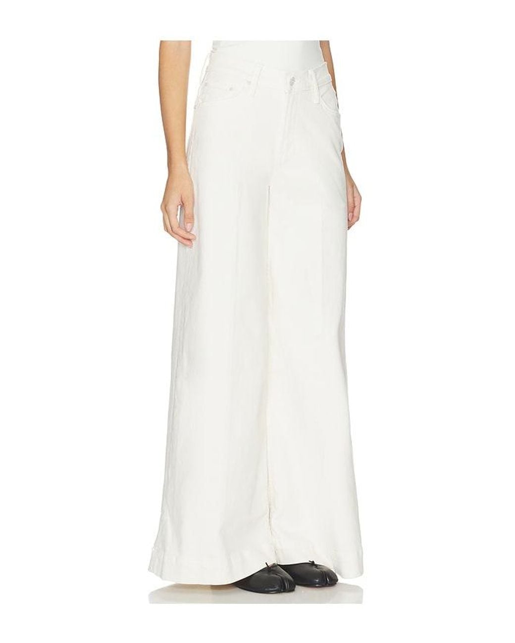 Mother White The Mid Rise Headliner Sneak Jeans