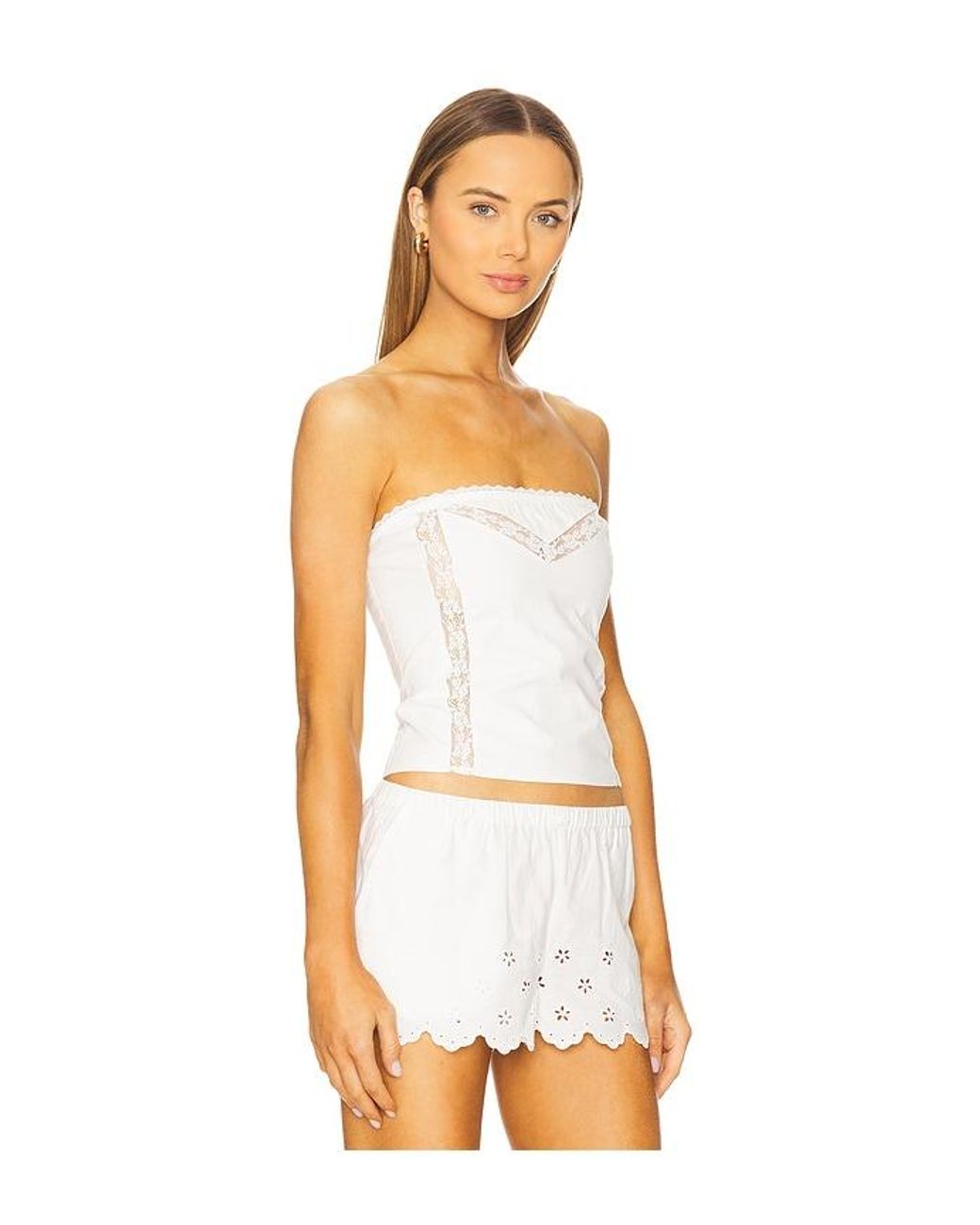 Frankie's Bikinis White Mariam Strapless Top