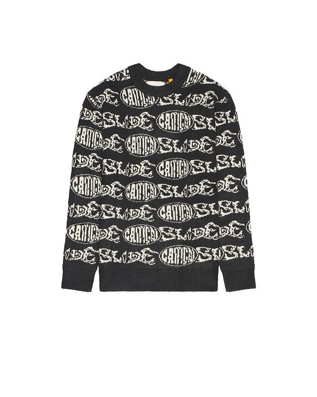 Critical Slide Black Madness Crew Knit Sweater for men