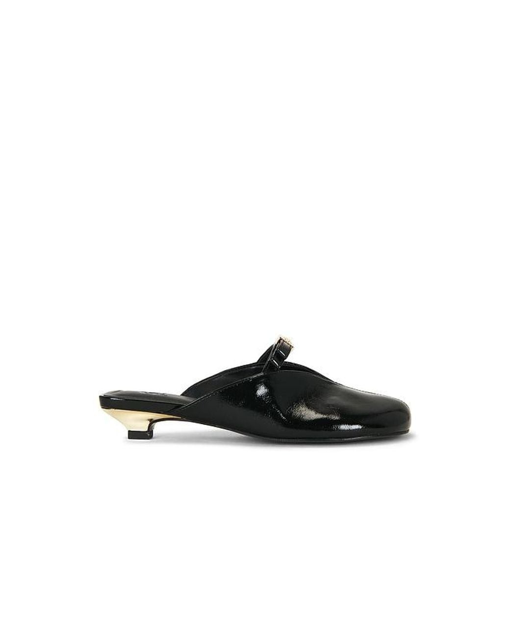 Ganni Black Sue Bow Kitten Heel Deep Shine