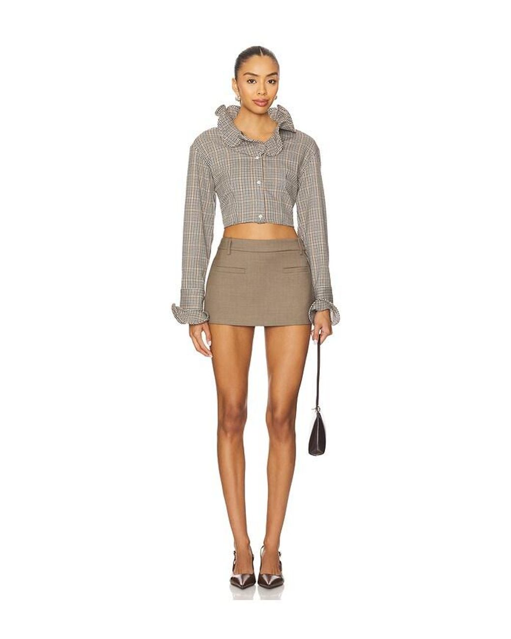 MSGM Brown Viscose Blend Shirt