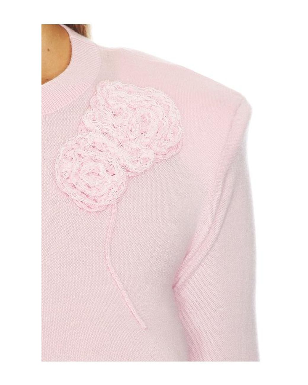 Self-Portrait Pink Flower Knit Jumper