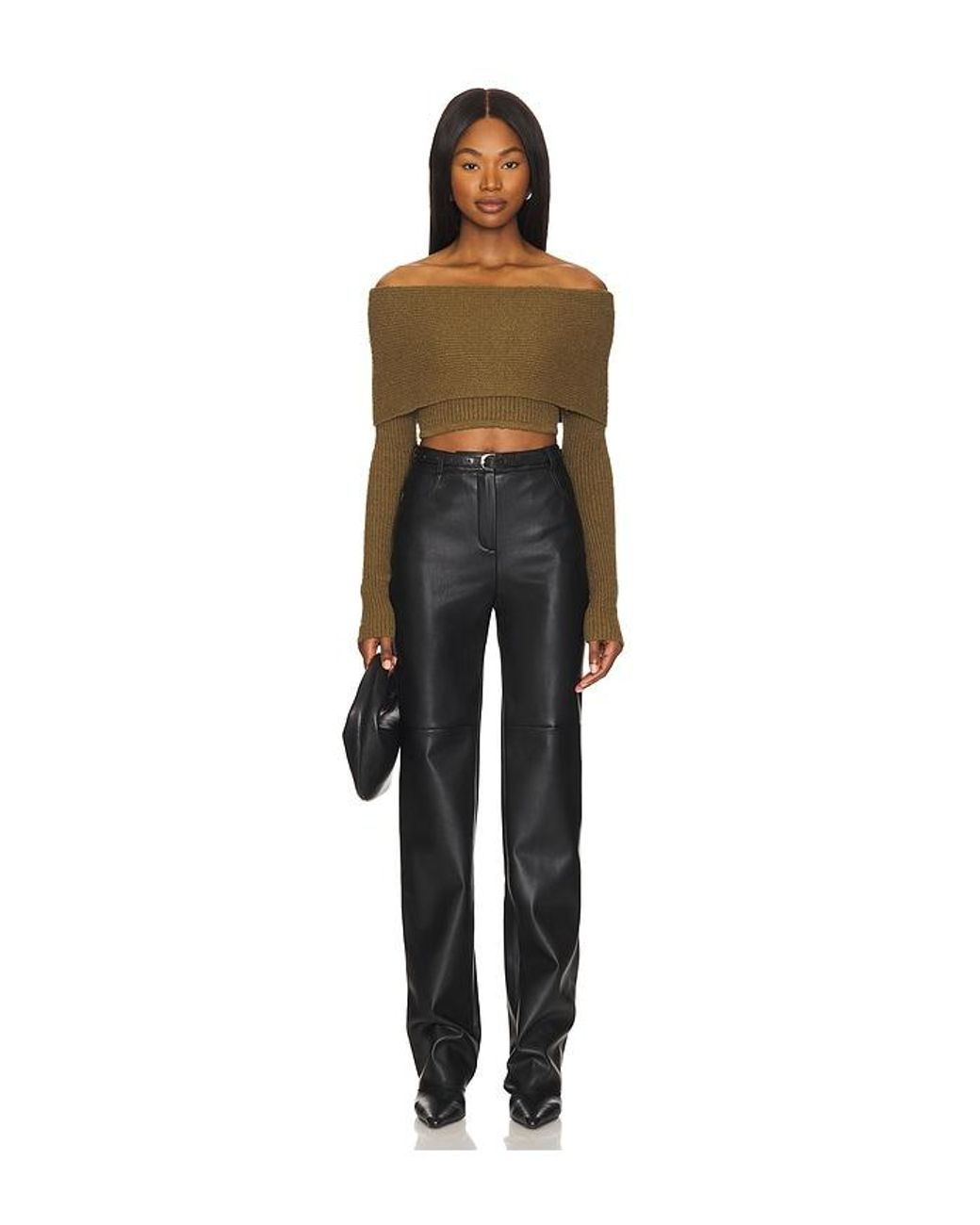 Camila Coelho Black Elan Off Shoulder Top