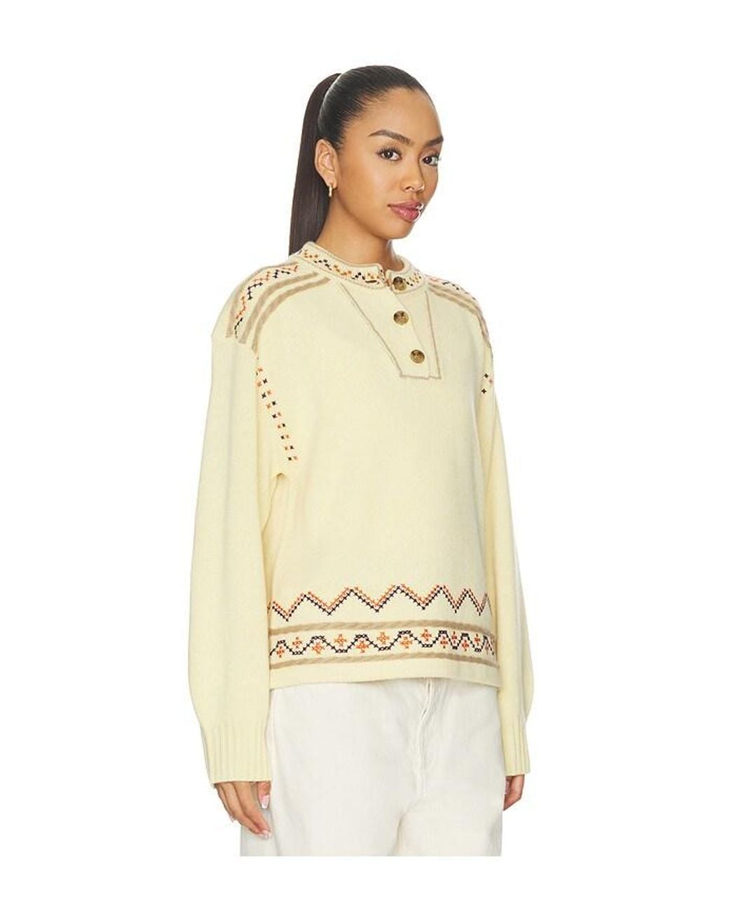 Guest In Residence Natural Fisherman Henley Sweater