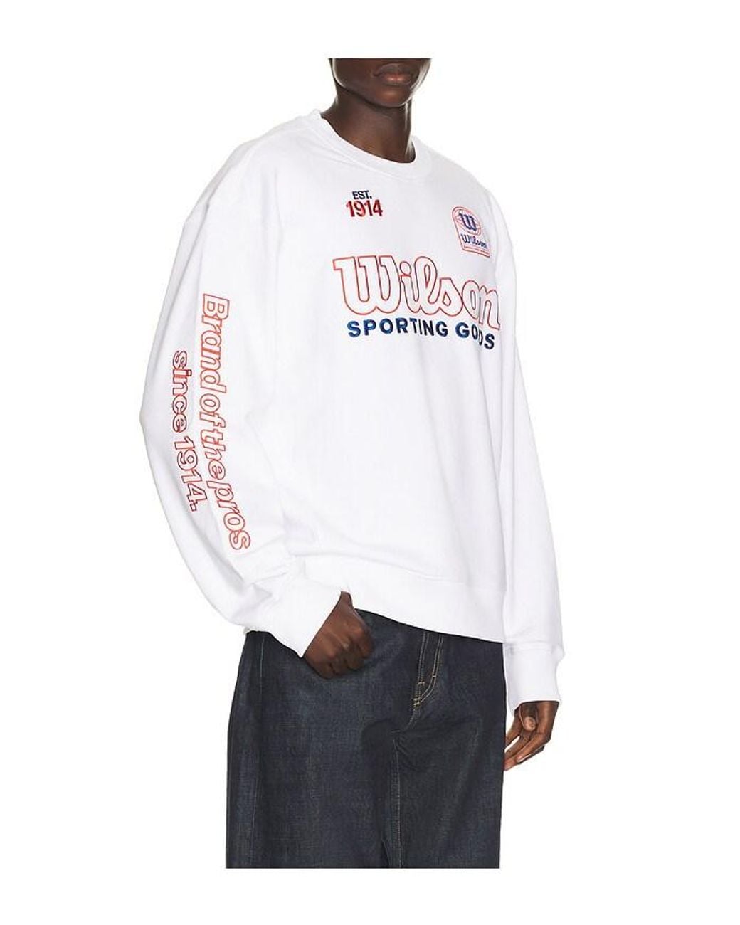 Wilson White Playstate Crewneck Sweatshirt for men