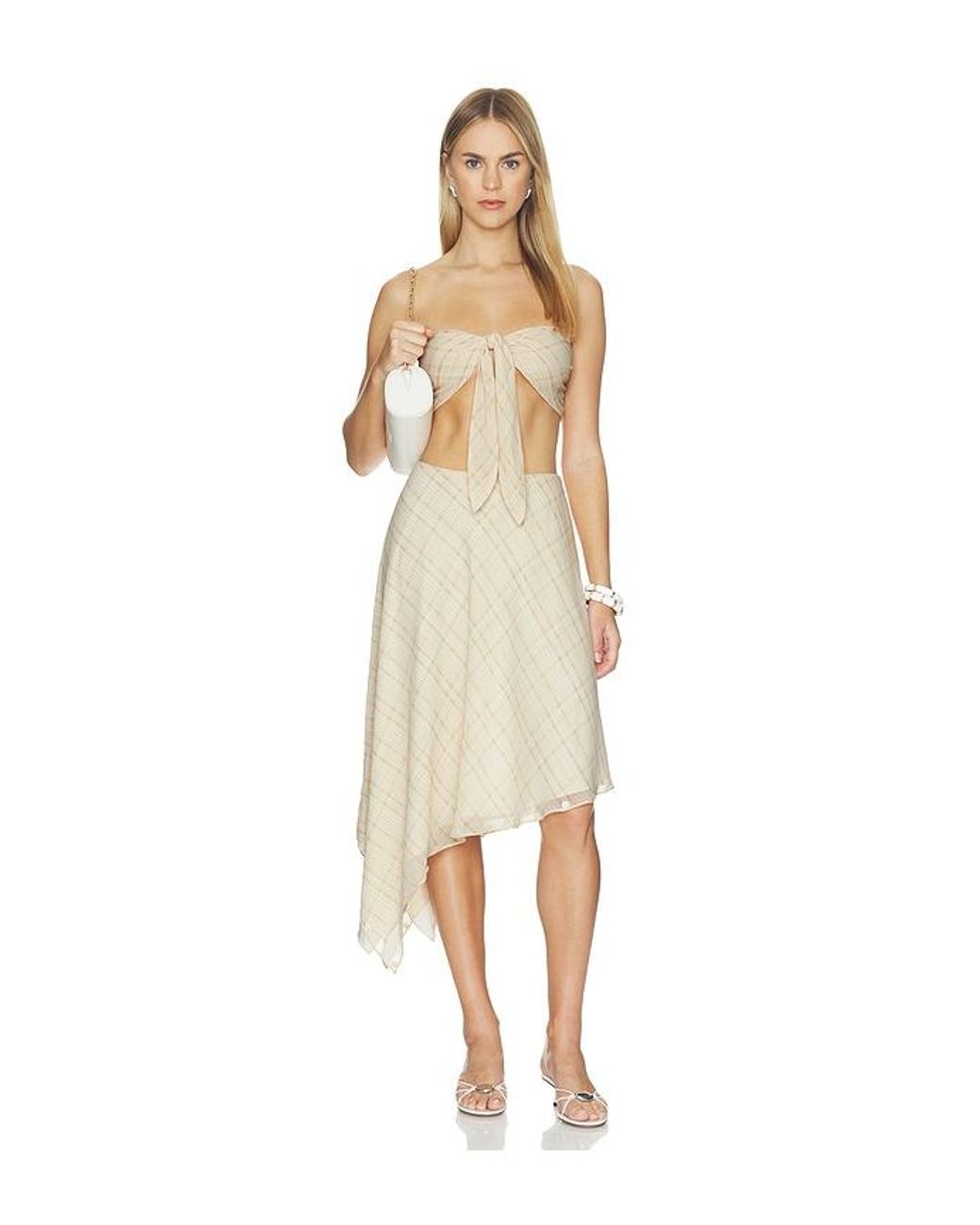Lovers + Friends White Lucielle Midi Skirt