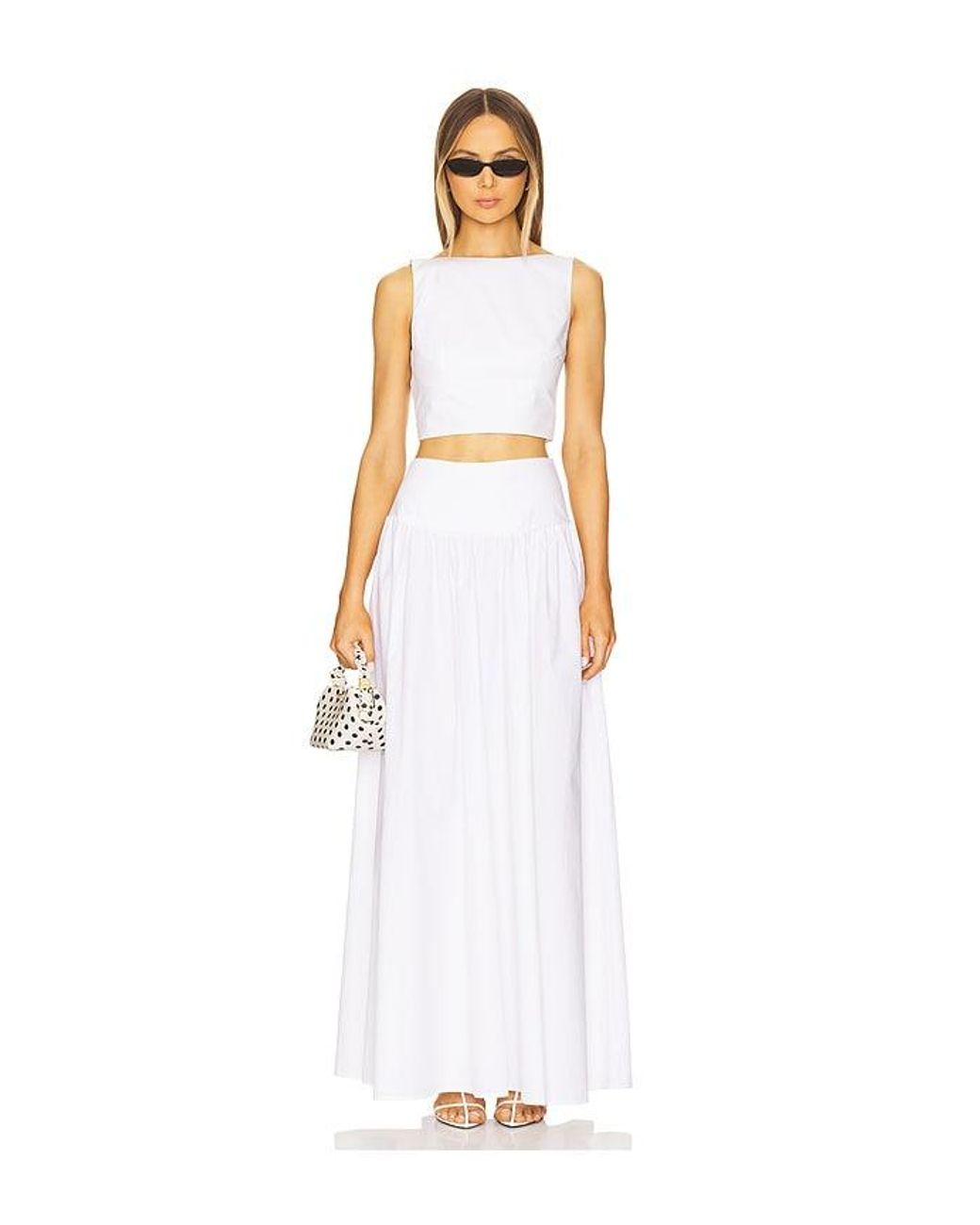 Susana Monaco White Carryover Drop Waist Skirt