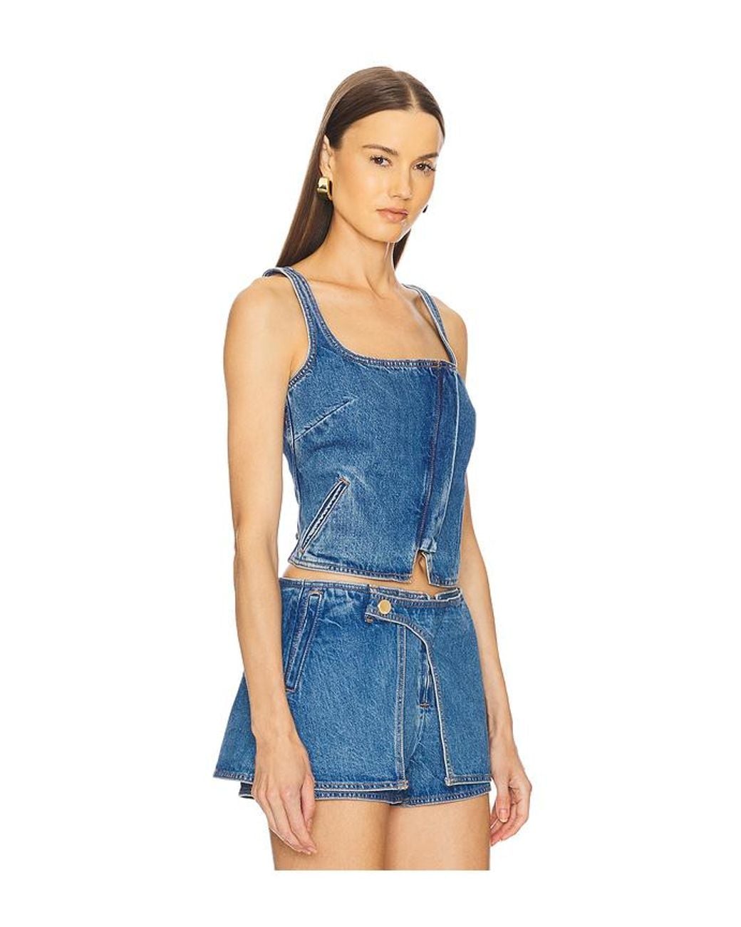 Cult Gaia Blue Jade Top