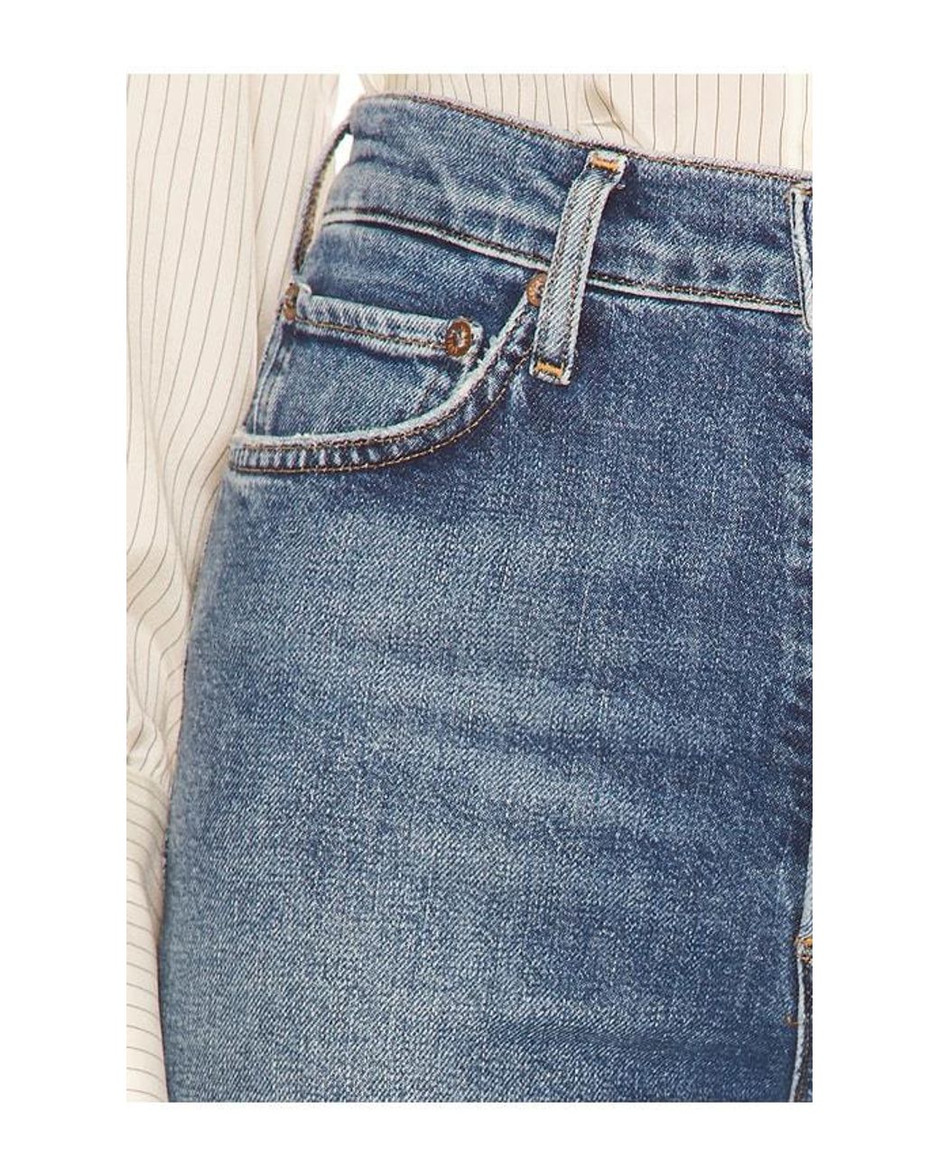 Agolde Blue 90S Pinch Waist Long High Rise Straight Jeans