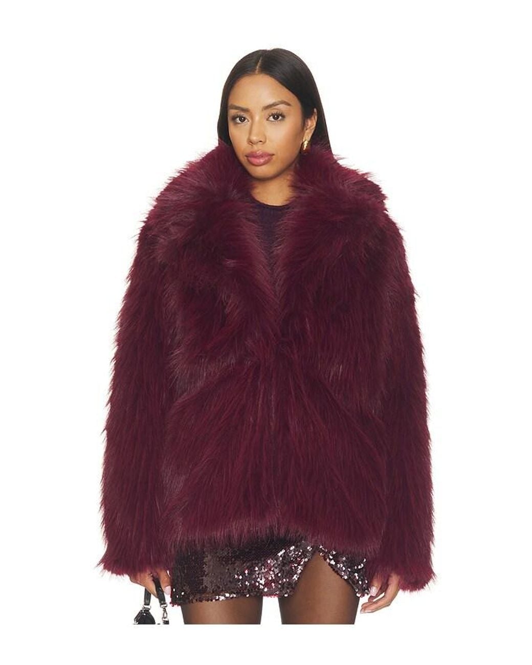 Show Me Your Mumu Purple Salt Lake Faux Fur Coat