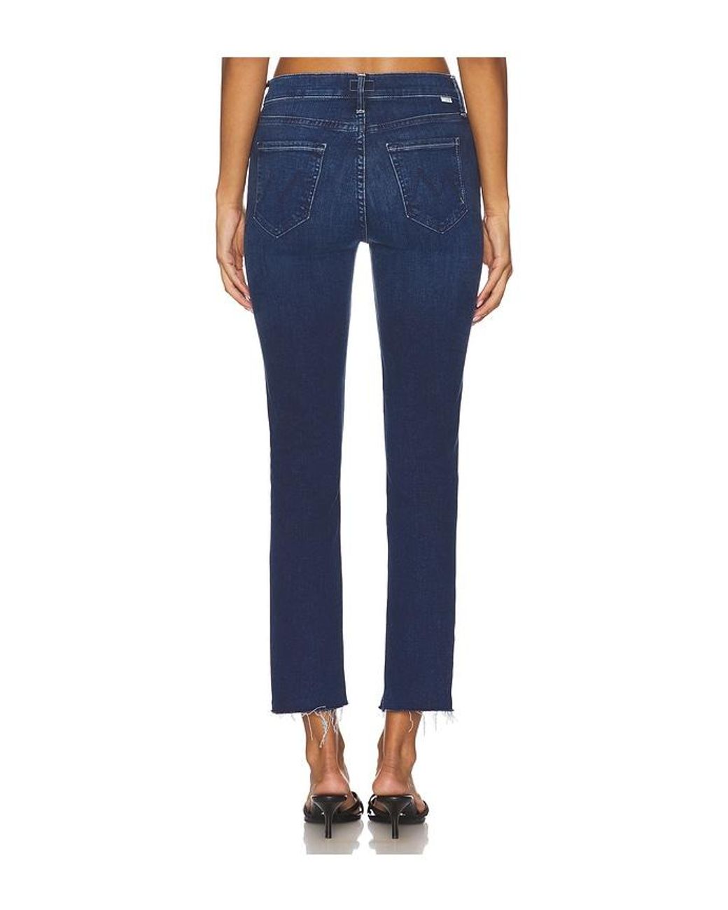 Mother Blue The Mid Rise Dazzler Ankle Fray Jeans