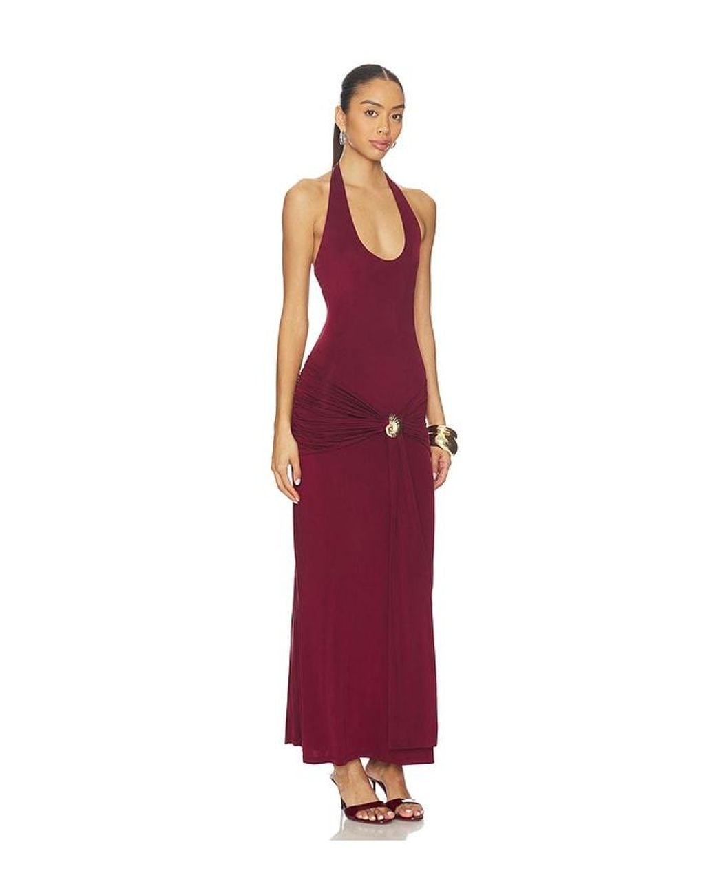 ROAME. Red Julietta Halter Dress